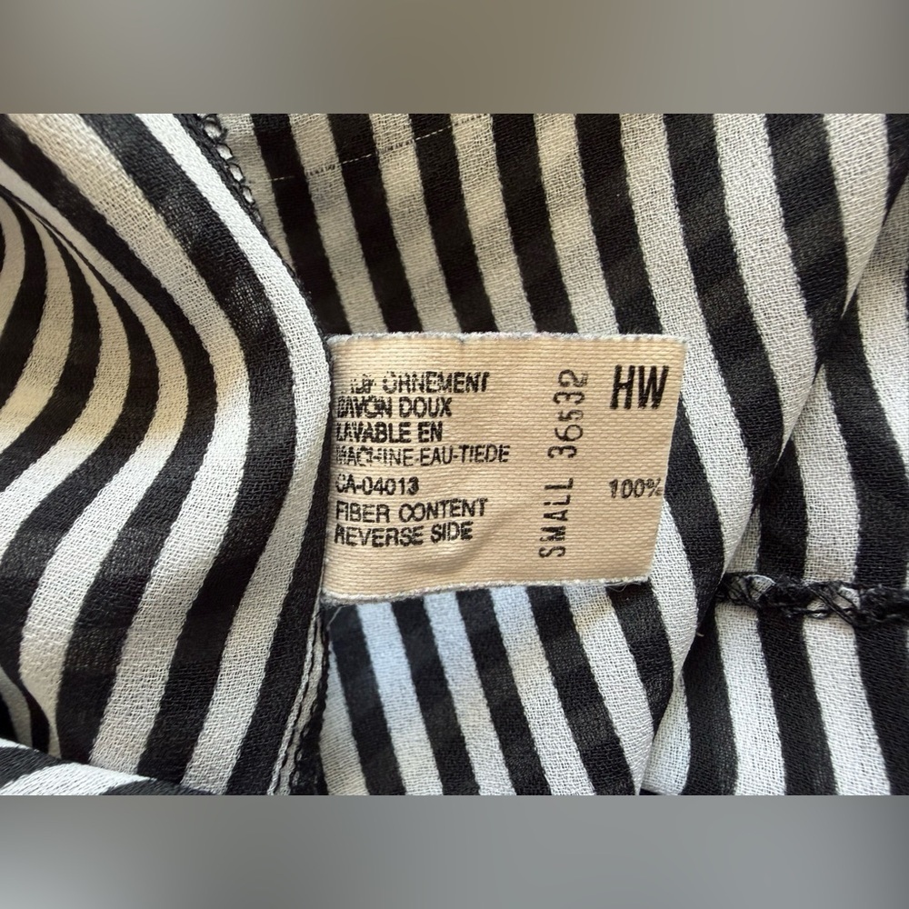 Rare Vintage Valentino Intimo Black and White Striped Robe, Made in USA, Small - Picture 5 of 8